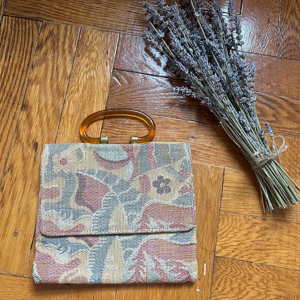Vintage floral handle purse